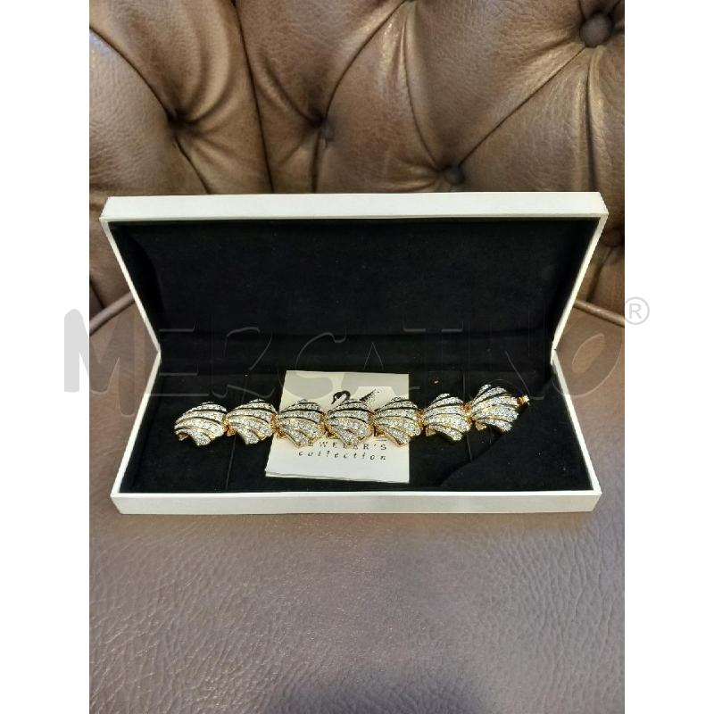 BRACCIALE SWAROVSKI VINTAGE DORATO STRASS CONCHIGLIE | Mercatino dell'Usato Roma porta di roma 1