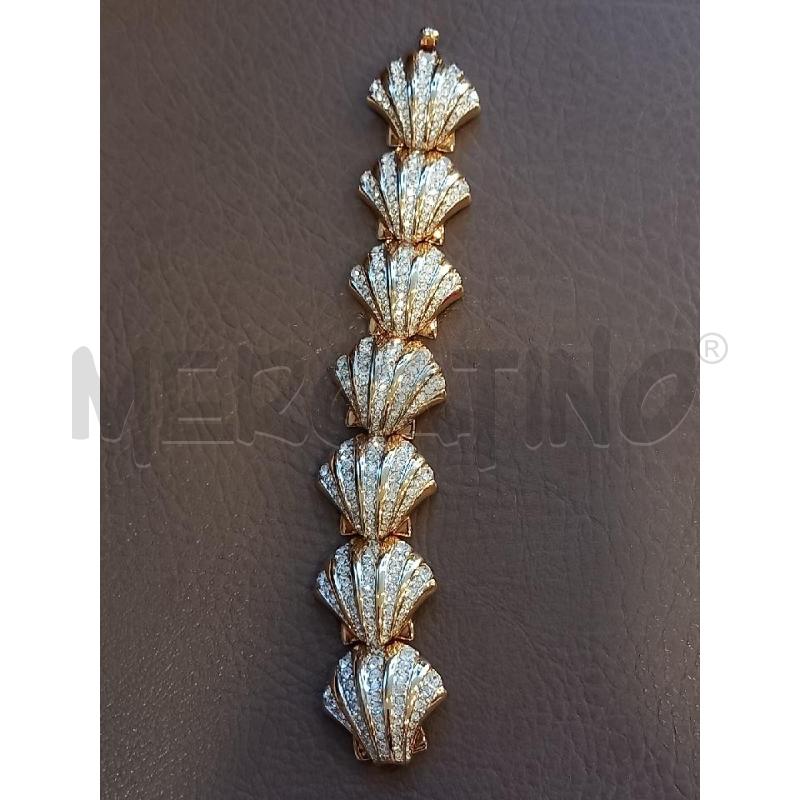 BRACCIALE SWAROVSKI VINTAGE DORATO STRASS CONCHIGLIE | Mercatino dell'Usato Roma porta di roma 2