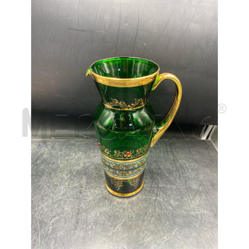 BROCCA VETRO VERDE RIFINITURE DORATE | Mercatino dell'Usato Roma porta di roma 1