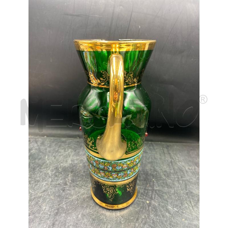 BROCCA VETRO VERDE RIFINITURE DORATE | Mercatino dell'Usato Roma porta di roma 4