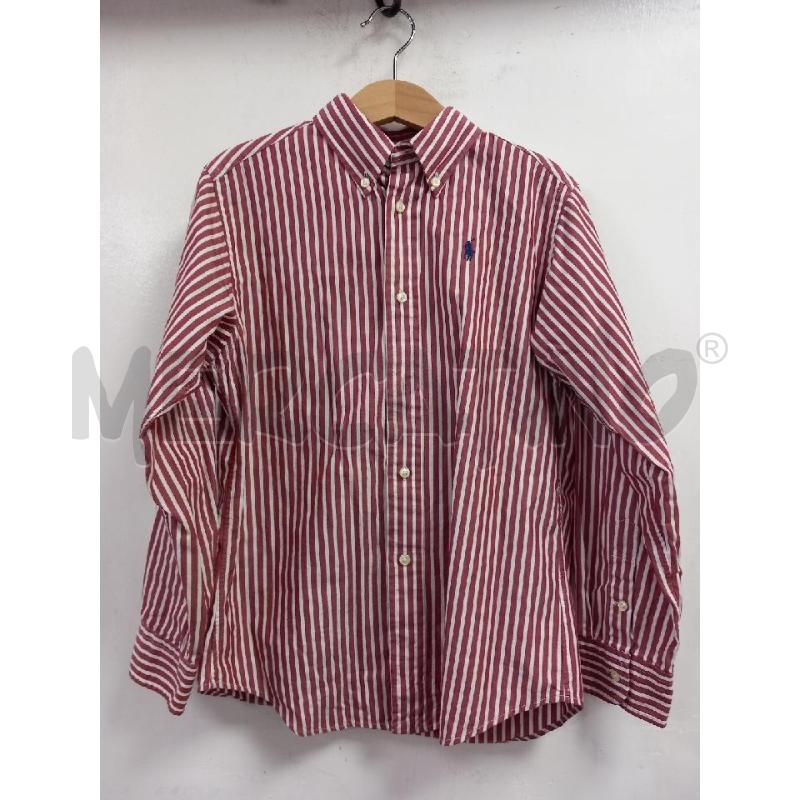 CAMICIA B POLO RALPH LAUREN ROSSO RIGHE BIANCO | Mercatino dell'Usato Roma porta di roma 1