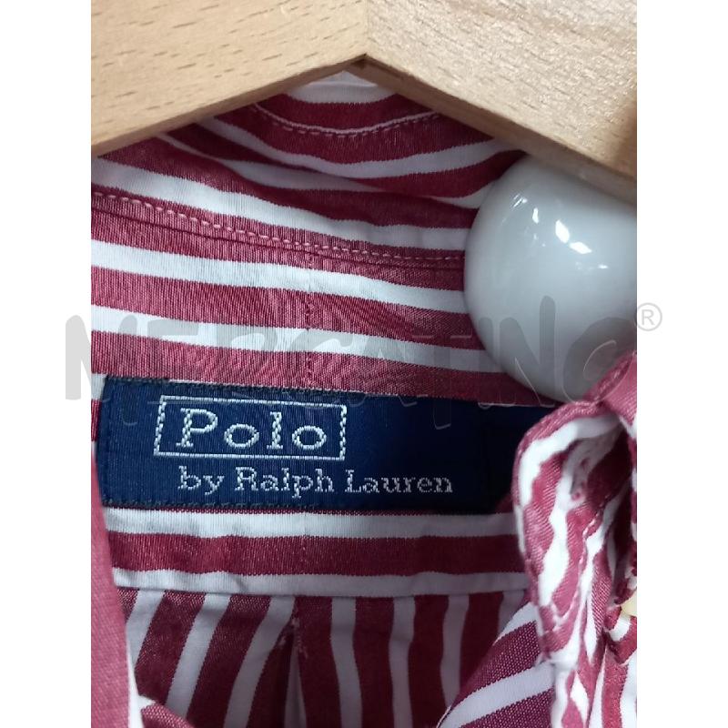 CAMICIA B POLO RALPH LAUREN ROSSO RIGHE BIANCO | Mercatino dell'Usato Roma porta di roma 2