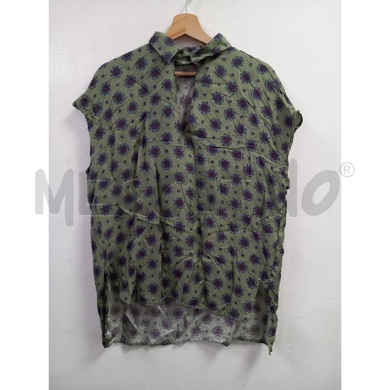 CAMICIA DONNA ALBERTO BIANI SETA VERDE FIORI VIOLA | Mercatino dell'Usato Roma porta di roma 1
