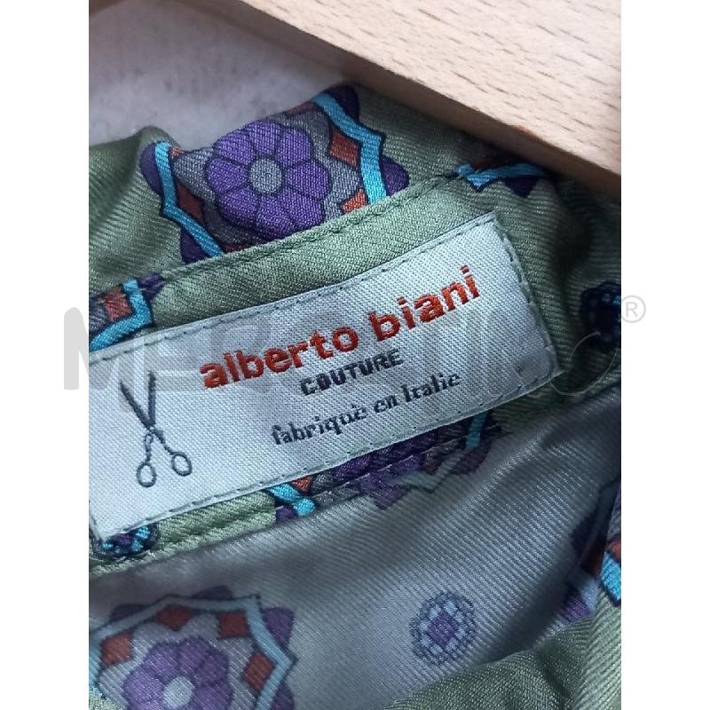CAMICIA DONNA ALBERTO BIANI SETA VERDE FIORI VIOLA | Mercatino dell'Usato Roma porta di roma 2