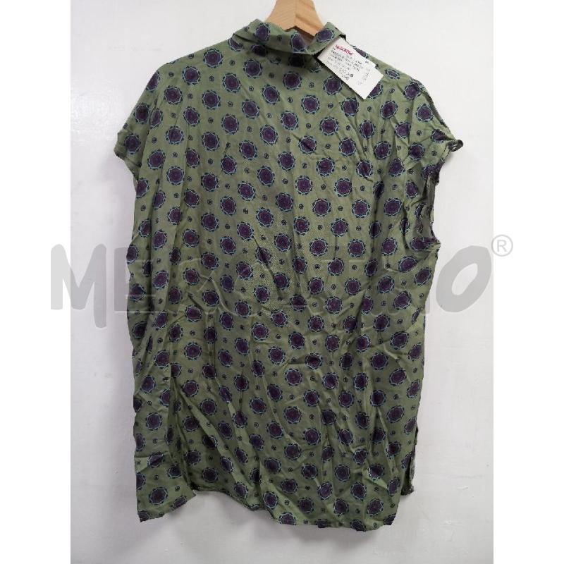 CAMICIA DONNA ALBERTO BIANI SETA VERDE FIORI VIOLA | Mercatino dell'Usato Roma porta di roma 3