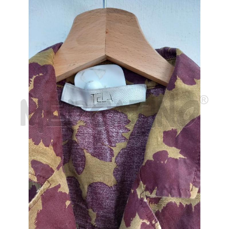 CAMICIA DONNA TELA VERDE BORDEAUX FANTASIA | Mercatino dell'Usato Roma porta di roma 2