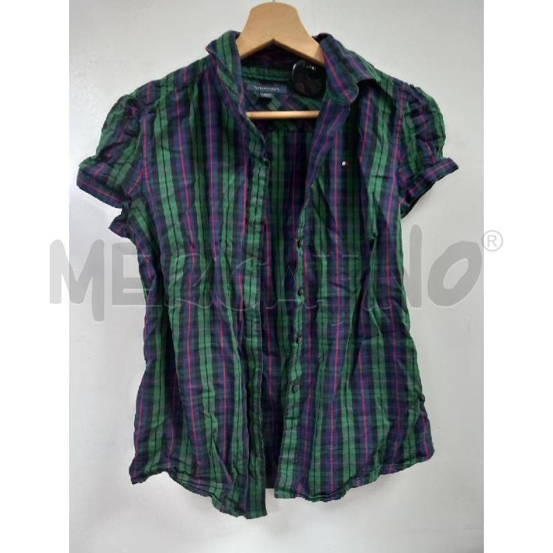 CAMICIA DONNA TOMMY HILFIGER TARTAN BLU VE | Mercatino dell'Usato Roma porta di roma 1