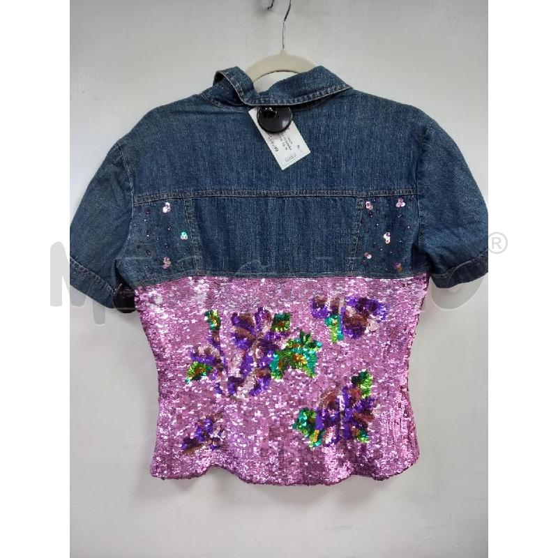 CAMICIA D DOLCE&GABBANA BLU DENIM PAILLETTES ROSA | Mercatino dell'Usato Roma porta di roma 2