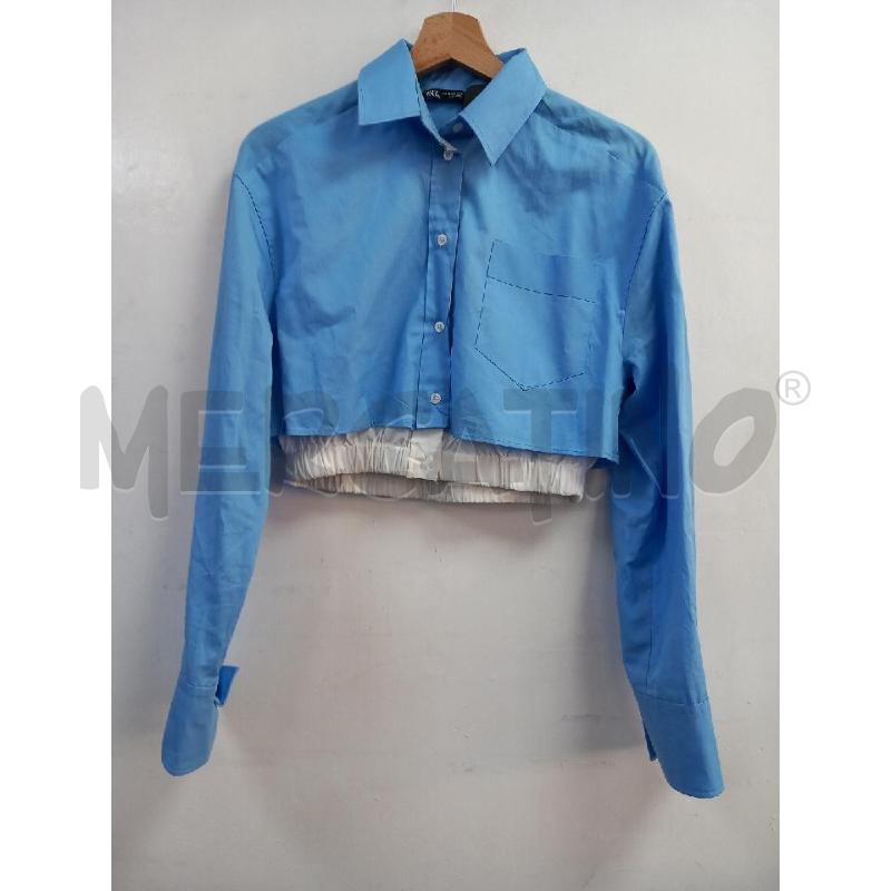 CAMICIA D ZARA CELESTE CROPPED | Mercatino dell'Usato Roma porta di roma 1