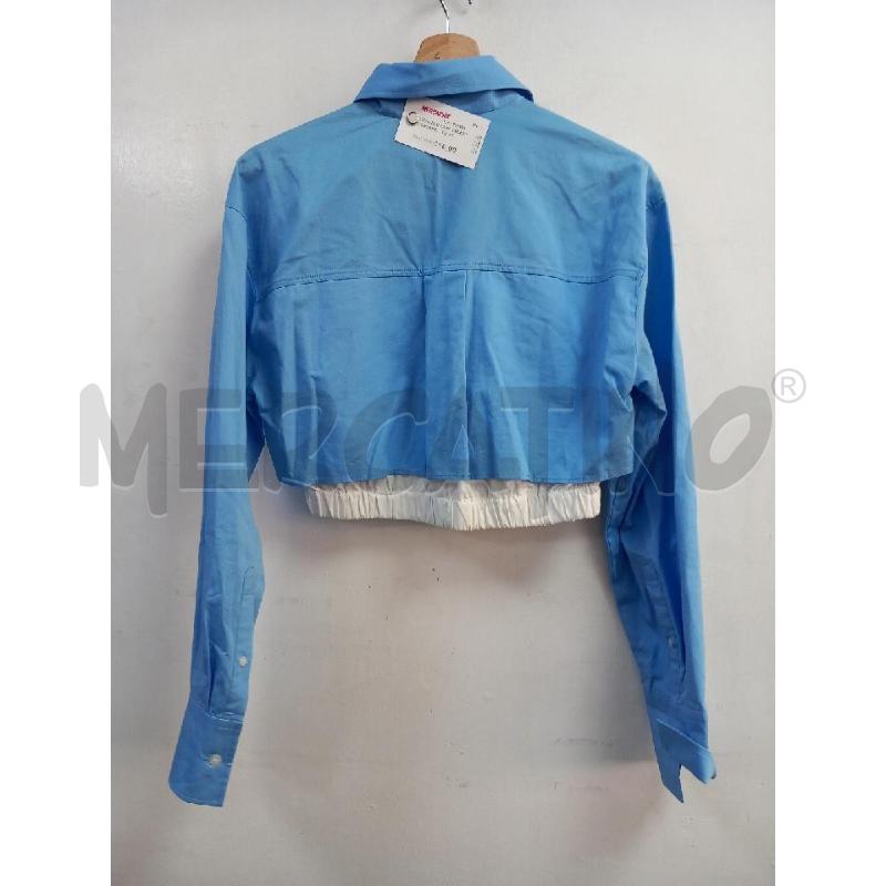 CAMICIA D ZARA CELESTE CROPPED | Mercatino dell'Usato Roma porta di roma 3