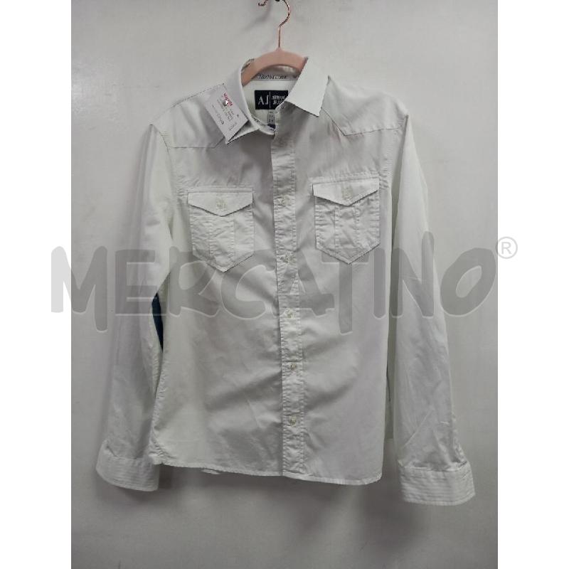 CAMICIA UOMO ARMANI BIANCA TOPPE CELESTE | Mercatino dell'Usato Roma porta di roma 1