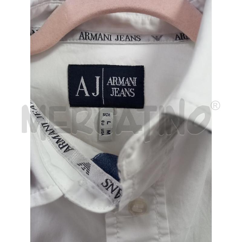 CAMICIA UOMO ARMANI BIANCA TOPPE CELESTE | Mercatino dell'Usato Roma porta di roma 2