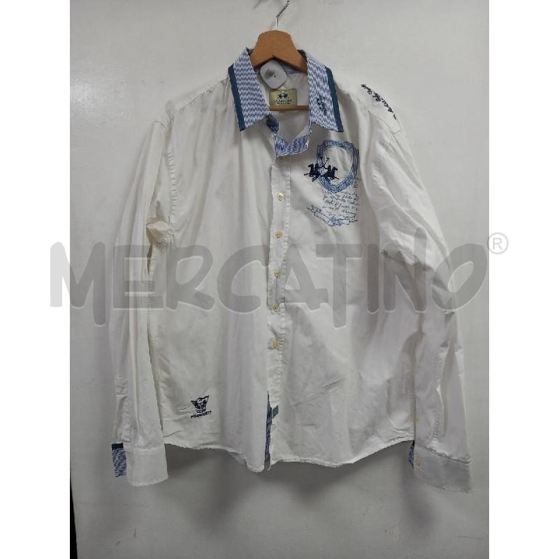 CAMICIA UOMO LA MARTINA BIANCA CELESTE  | Mercatino dell'Usato Roma porta di roma 1