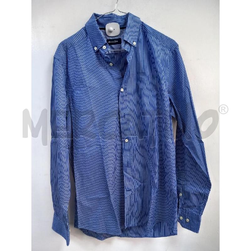 CAMICIA UOMO MASSIMO DUTTI CELESTE RIGHE | Mercatino dell'Usato Roma porta di roma 1