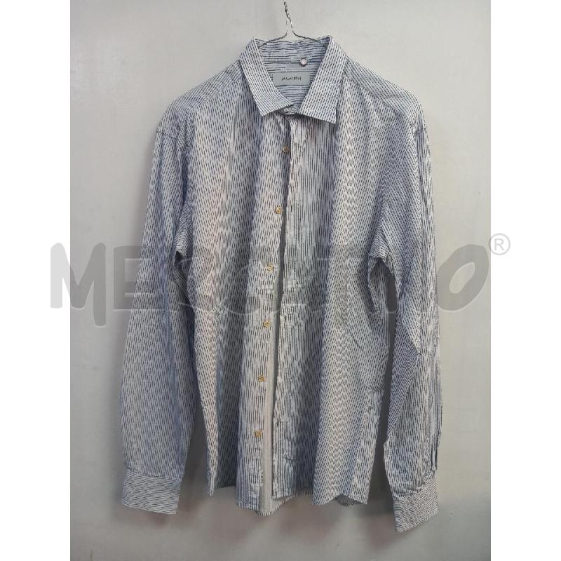 CAMICIA U AGLINI BIANCO RIGHE BLU | Mercatino dell'Usato Roma porta di roma 1