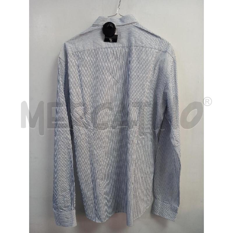 CAMICIA U AGLINI BIANCO RIGHE BLU | Mercatino dell'Usato Roma porta di roma 2