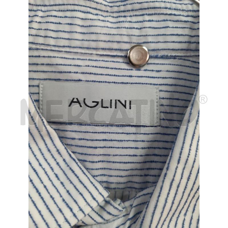 CAMICIA U AGLINI BIANCO RIGHE BLU | Mercatino dell'Usato Roma porta di roma 3