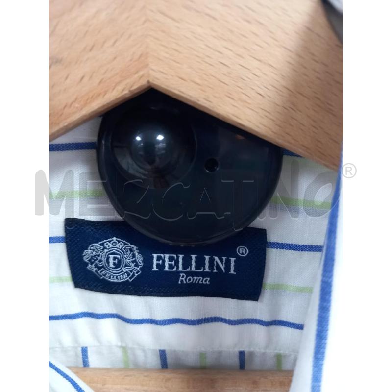 CAMICIA U FELLINI BIANCO RIGHE BLU VERDE | Mercatino dell'Usato Roma porta di roma 3