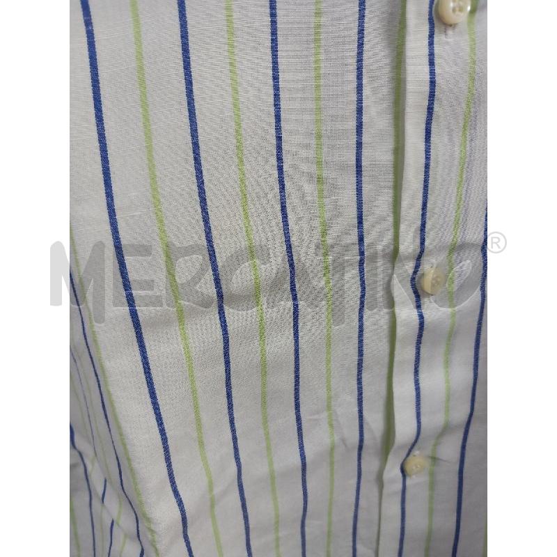 CAMICIA U FELLINI BIANCO RIGHE BLU VERDE | Mercatino dell'Usato Roma porta di roma 4