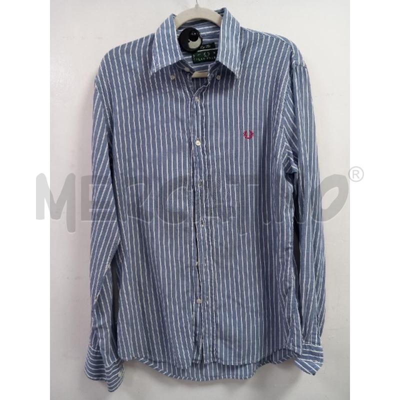 CAMICIA U FRED PERRY BLU RIGHE BIANCO | Mercatino dell'Usato Roma porta di roma 1