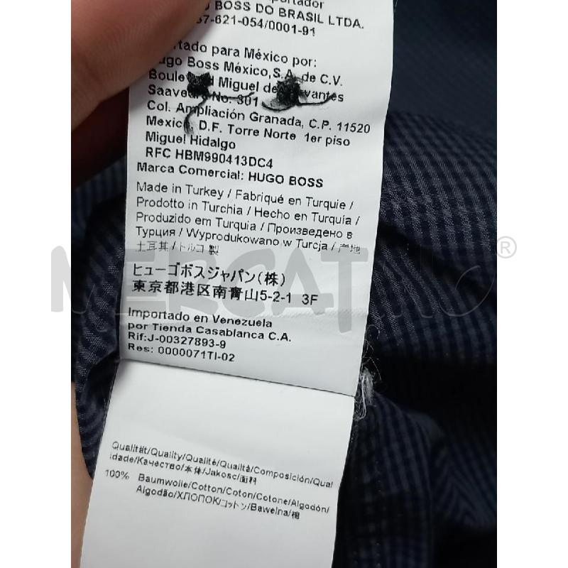 CAMICIA U HUGO BOSS BLU QUADRI NERO | Mercatino dell'Usato Roma porta di roma 3