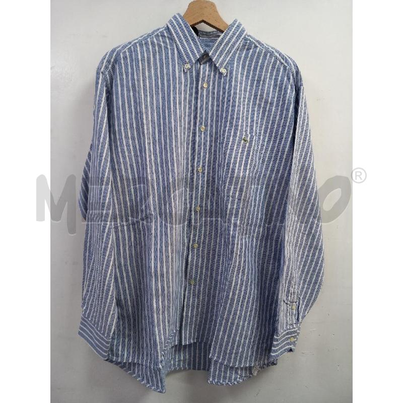 CAMICIA U LACOSTE BLU RIGHE BIANCO | Mercatino dell'Usato Roma porta di roma 1