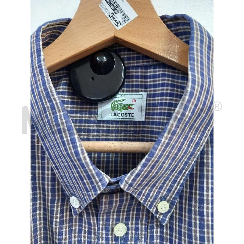 CAMICIA U LACOSTE BLU TARTAN MARRONE | Mercatino dell'Usato Roma porta di roma 2