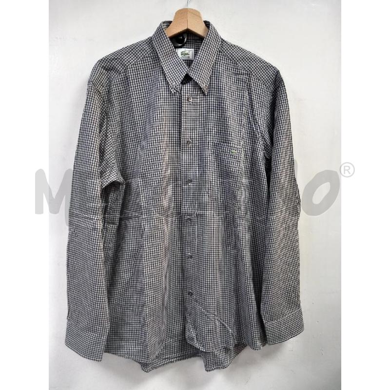 CAMICIA U LACOSTE NERO TARTAN GRIGIO | Mercatino dell'Usato Roma porta di roma 1