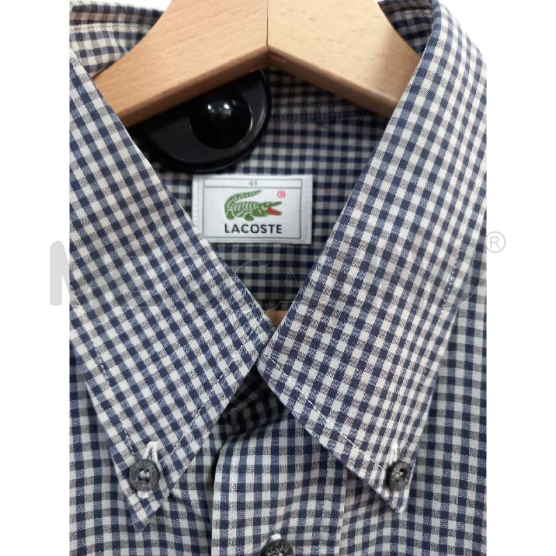 CAMICIA U LACOSTE NERO TARTAN GRIGIO | Mercatino dell'Usato Roma porta di roma 2