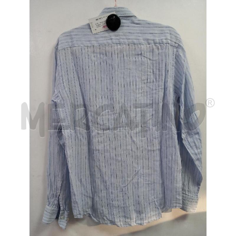 CAMICIA U LES COPAINS BLU RIGHE BIANCO PURO LINO | Mercatino dell'Usato Roma porta di roma 2