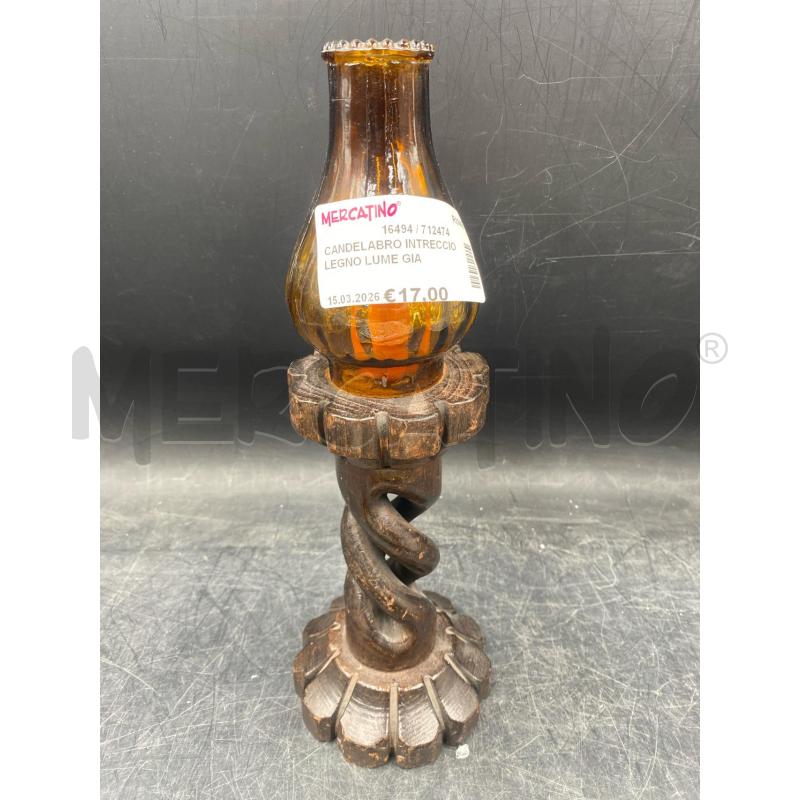 CANDELABRO INTRECCIO LEGNO LUME GIA | Mercatino dell'Usato Roma porta di roma 1
