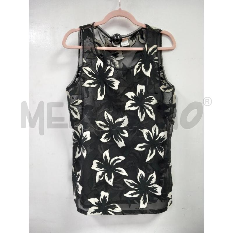 CANOTTA D VALENTINO NERO FIORE BEIGE | Mercatino dell'Usato Roma porta di roma 1