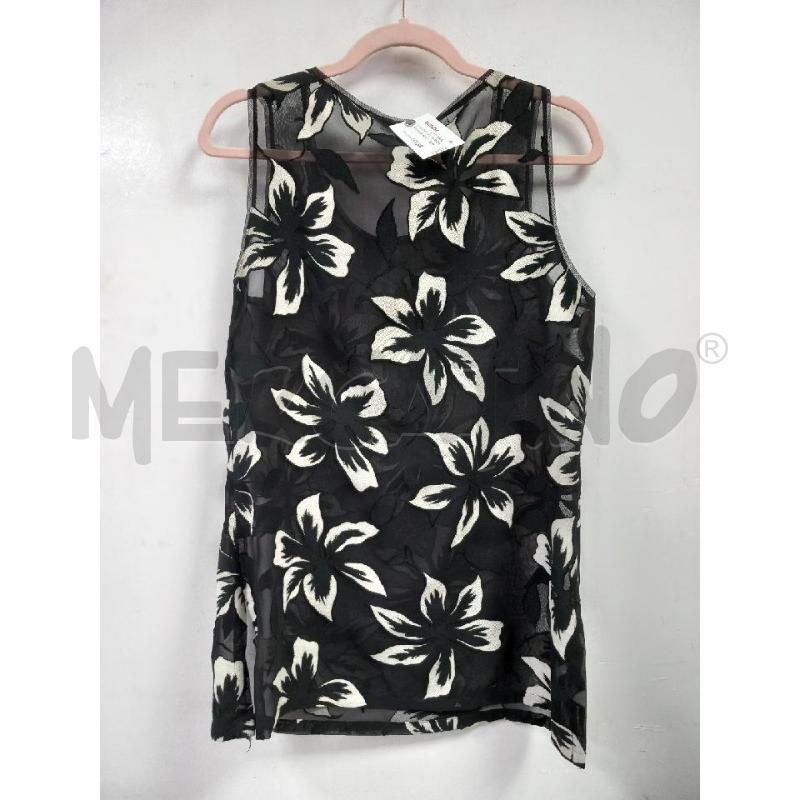 CANOTTA D VALENTINO NERO FIORE BEIGE | Mercatino dell'Usato Roma porta di roma 3