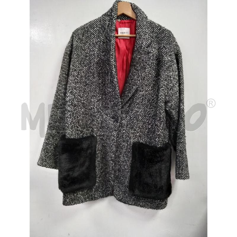 CAPPOTTO D ANNARITA N GRIGIO HERRINGBONE  | Mercatino dell'Usato Roma porta di roma 1