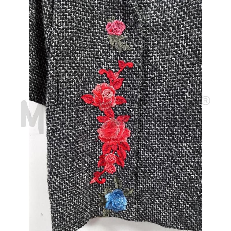 CAPPOTTO D NORA BARTH GRIGIO FIORI ROSSO BLU | Mercatino dell'Usato Roma porta di roma 3