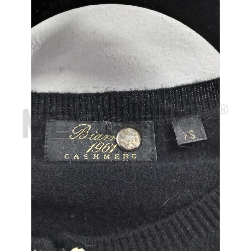 CARDIGAN D BIARRITZ NERO APPLICAZIONI PURO CASHMERE | Mercatino dell'Usato Roma porta di roma 2