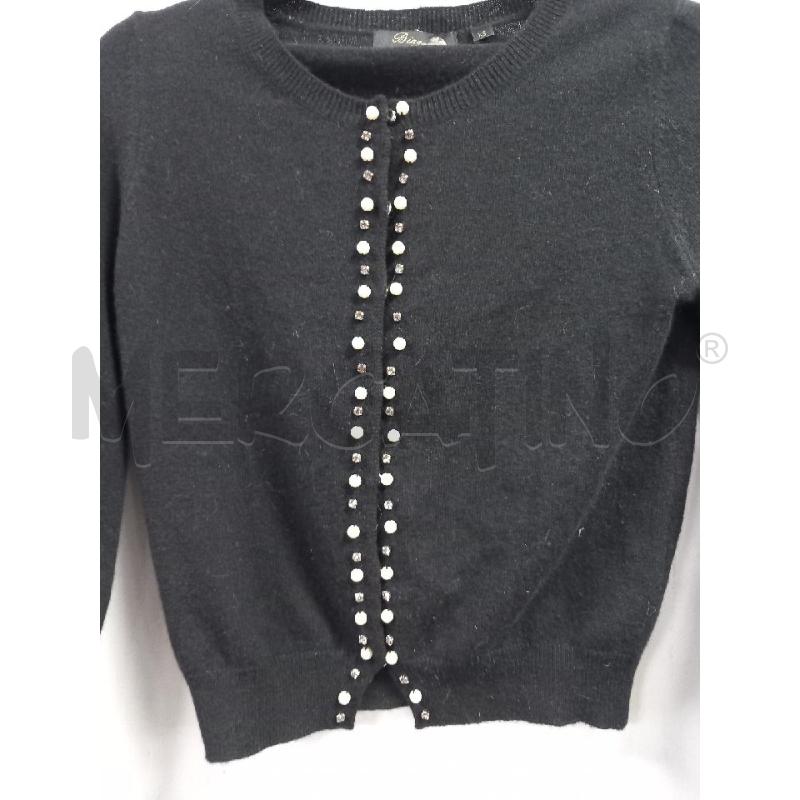 CARDIGAN D BIARRITZ NERO APPLICAZIONI PURO CASHMERE | Mercatino dell'Usato Roma porta di roma 3