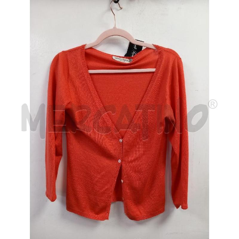 CARDIGAN D MARIA DI RIPABIANCA ARANCIO SETA MISTO CASHMERE | Mercatino dell'Usato Roma porta di roma 1