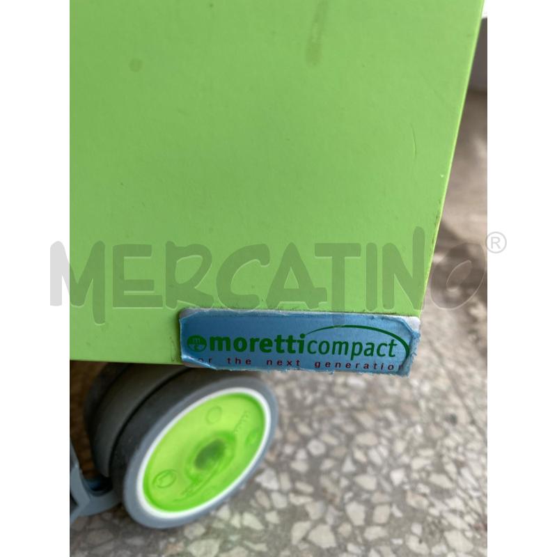 CASSETTIERA MORETTI COMPACT VERDE C/RUOTE | Mercatino dell'Usato Roma porta di roma 2