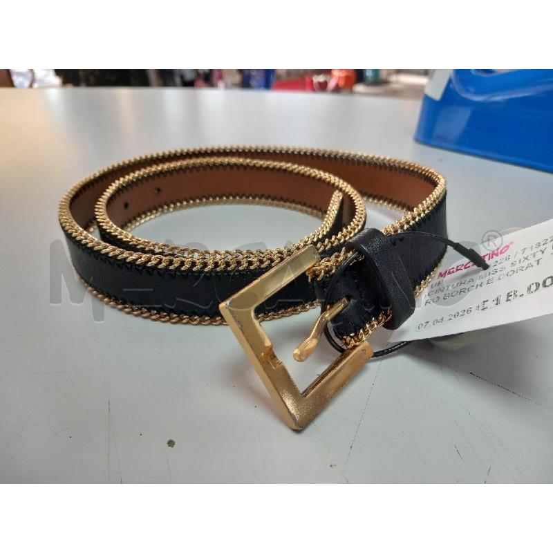 CINTURA MISS SIXTY NERO BORCHIE DORATO PELLE | Mercatino dell'Usato Roma porta di roma 1