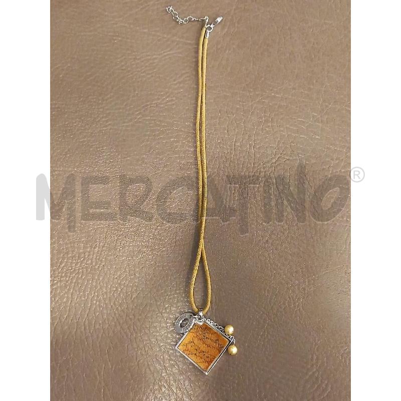 COLLANA 1 CLASSE ALVIERO MARTINI CIONDOLO QUADRATO PELLE  | Mercatino dell'Usato Roma porta di roma 1