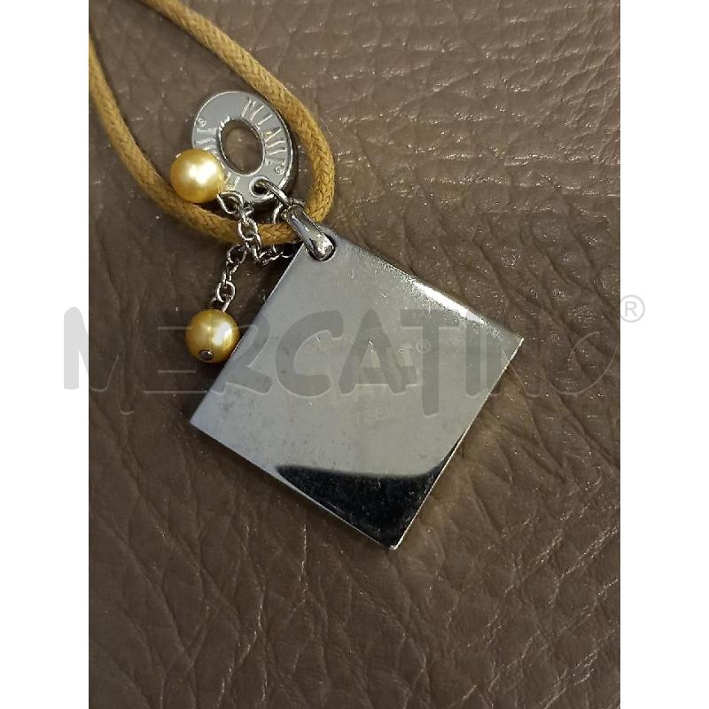 COLLANA 1 CLASSE ALVIERO MARTINI CIONDOLO QUADRATO PELLE  | Mercatino dell'Usato Roma porta di roma 3