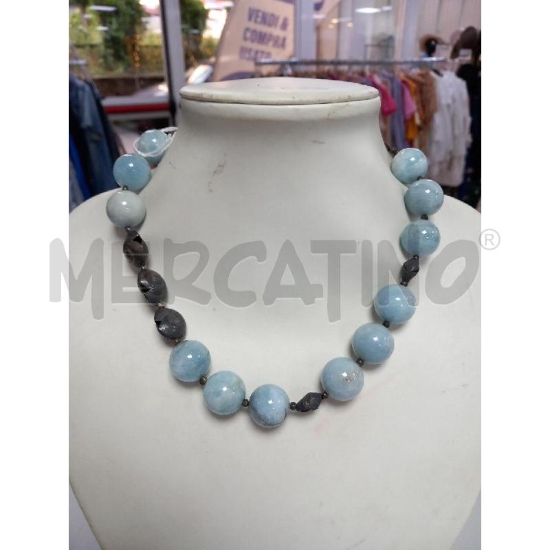 COLLANA ACQUAMARINA ARG CONCHIGLIA | Mercatino dell'Usato Roma porta di roma 1