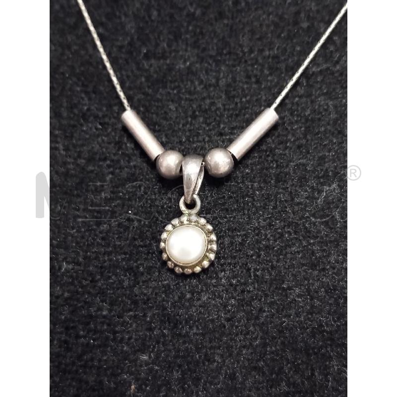COLLANA ARG PENDENTE PERLA | Mercatino dell'Usato Roma porta di roma 2