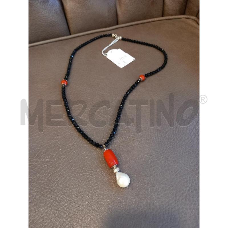 COLLANA CIONDOLO CORALLO E PERLA | Mercatino dell'Usato Roma porta di roma 1
