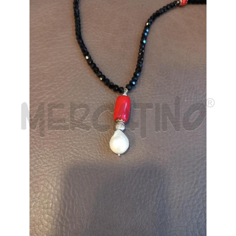 COLLANA CIONDOLO CORALLO E PERLA | Mercatino dell'Usato Roma porta di roma 2