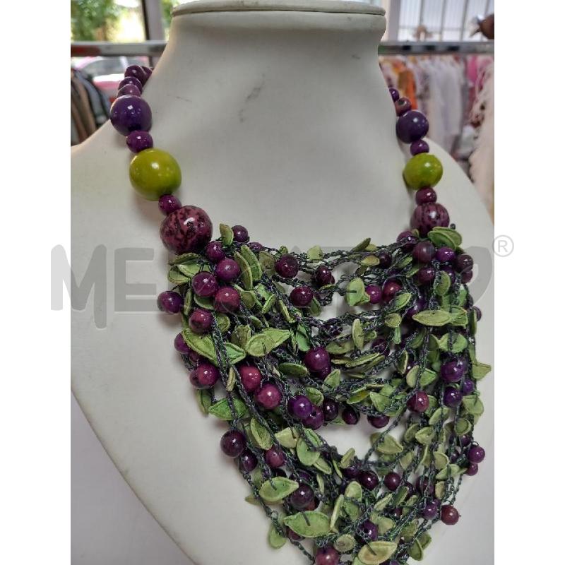 COLLANA COLOMBIANA ARTIG PERLE DI TAGUA (AVORIO NATURALE) E SEMI  | Mercatino dell'Usato Roma porta di roma 2