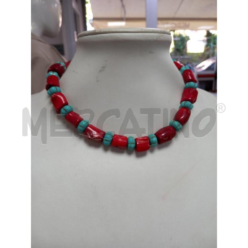 COLLANA CORALLO TURCHESE | Mercatino dell'Usato Roma porta di roma 1