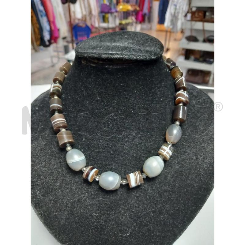 COLLANA CORNIOLA MARRONE  | Mercatino dell'Usato Roma porta di roma 1