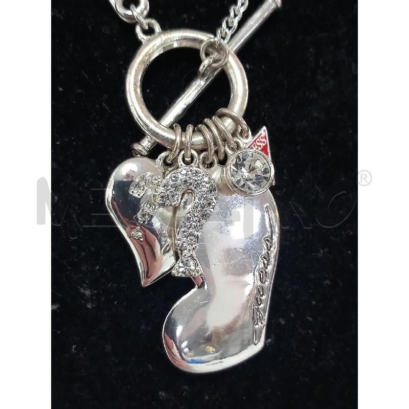 COLLANA GUESS MULTIFILO SPILLA CIONDOLO CUORE | Mercatino dell'Usato Roma porta di roma 2